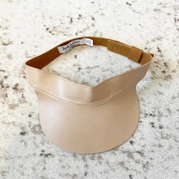 NWT Lack of Color Tan Beige Vegan Faux Leather Adjustable Visor Hat Cap $150.00 - Picture 10 of 12